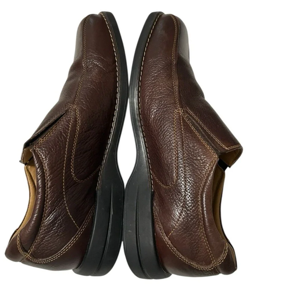 BASS JK Brown Leather Loafers Cushion Casual Shoes Mens 1338-200  US 11.5 M